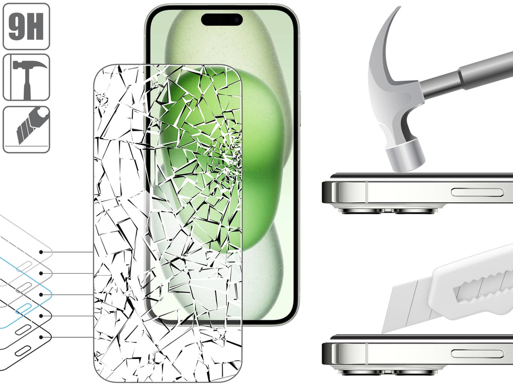 2 szt. | moVear mBOX GLASS mSHIELD 2.5D do Apple iPhone 16/15 Plus / 15 Pro Max (6.7") (łatwy montaż)