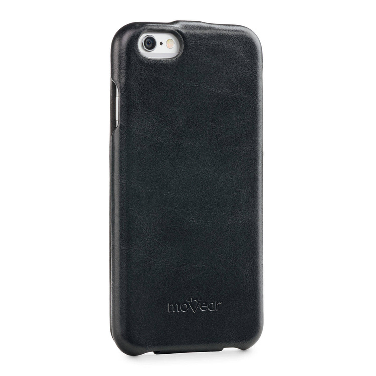 moVear flipDown C Skórzane Etui do Apple iPhone 6 / 6s | Skóra Vintage | Czarny