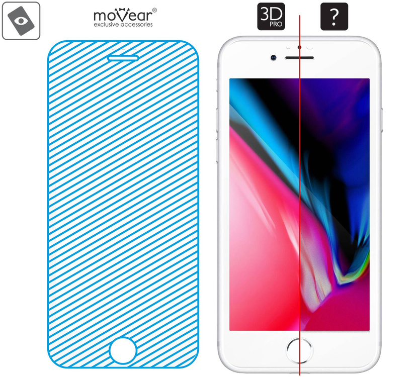moVear GLASS mSHIELD 3D PRO do Apple iPhone 8 Plus / 7 Plus (5.5") (na cały ekran)