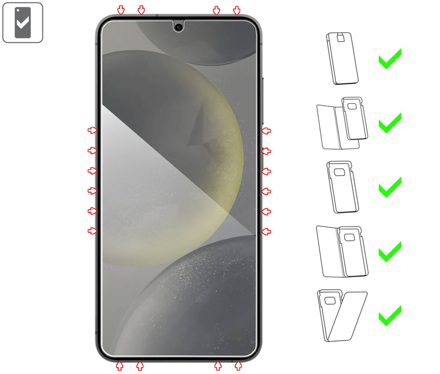 2 szt. | moVear mBOX GLASS mSHIELD 2.5D privacy do Samsung Galaxy S25 / S24 (6.2") (Anty spy, z Aplikatorem)