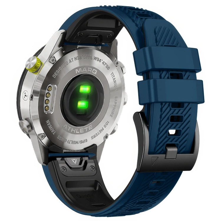 Pasek silikonowy SIL S1 do Garmin QuickFit 26mm (Fenix / Epix / Quatix / Tactix / Enduro - 51mm) Niebieski - moVear