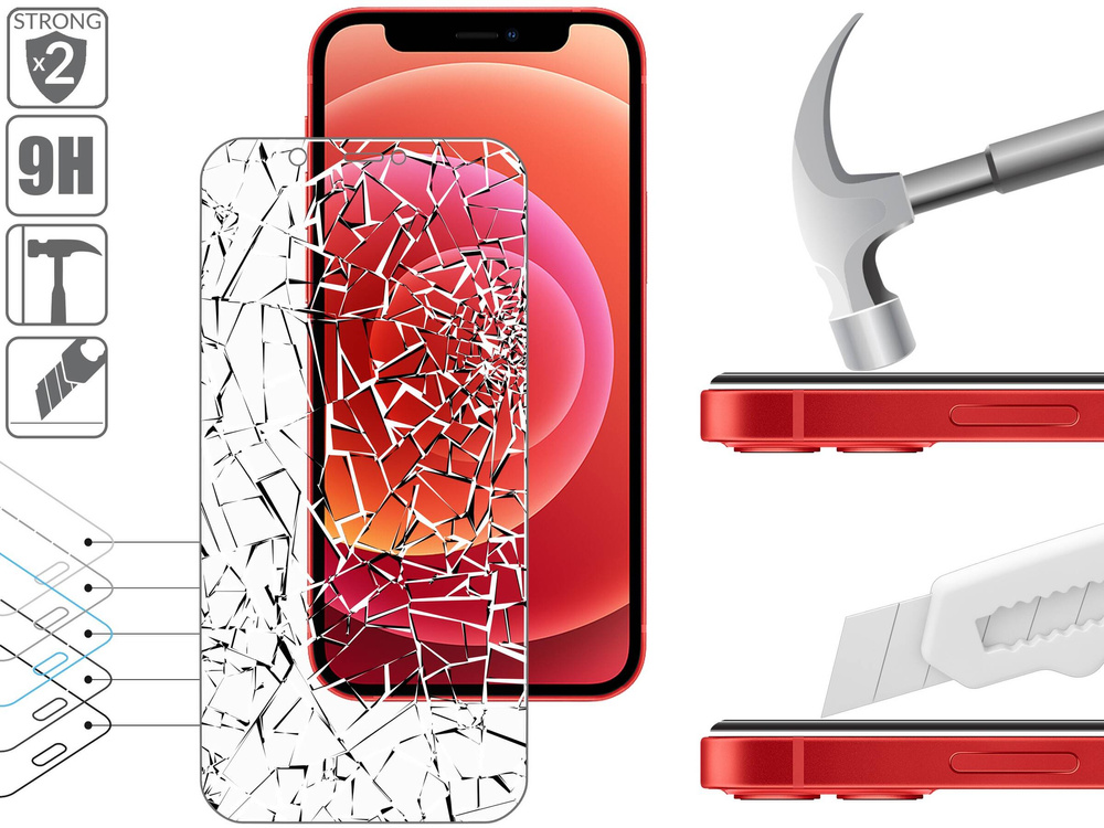 2 szt. | moVear GLASS mSHIELD 2.5D MATT do Apple iPhone 12 Mini (5.4") (Antyrefleksyjne, kompatybilne z etui)