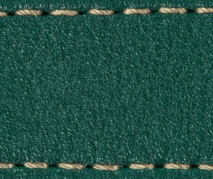 Pasek C1 18mm | Zielony butelkowy / Kremowa nić | Części skórzane bez klamry