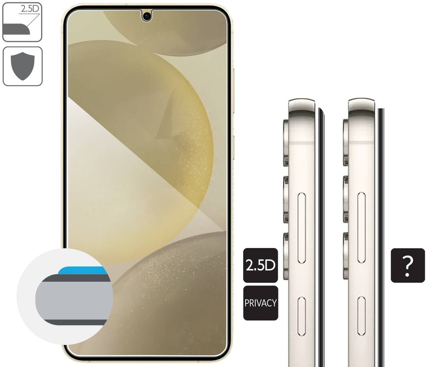 moVear mBOX GLASS mSHIELD 2.5D privacy do Samsung Galaxy S25+ / S24+ (Plus) (6.7") (Anty spy, z Aplikatorem)