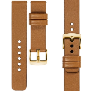 moVear Prestige S1 Skórzany pasek 18mm do zegarka | Jasnobrązowy [rozmiary XS-XXL i klamra do wyboru]