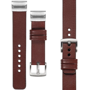 moVear Prestige S1 Skórzany pasek do Garmin QuickFit 20mm (Fenix / Instinct - 43/42/40mm) | Kasztanowy [rozmiary XS-XXL i klamra do wyboru]