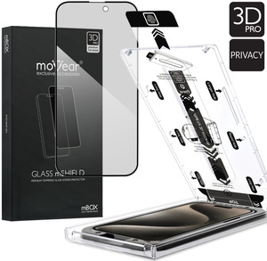 moVear mBOX GLASS mSHIELD 3D PRO privacy do Apple iPhone 15 Pro (6.1") (Prywatyzujące, z Aplikatorem)