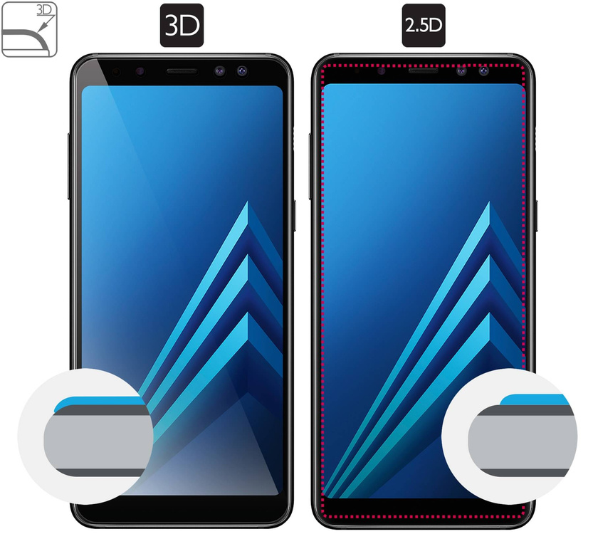 moVear GLASS mSHIELD 3D do Samsung Galaxy A8 (2018) (5.6") (na cały ekran)