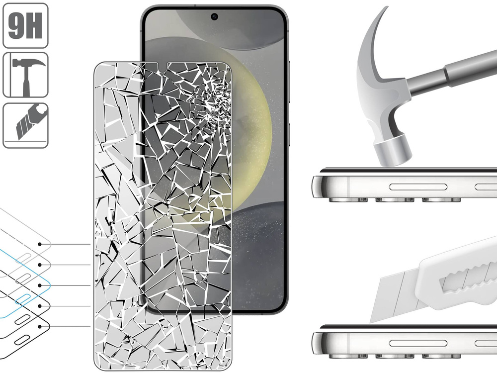 2 szt. | moVear mBOX GLASS mSHIELD 2.5D privacy do Samsung Galaxy S25 / S24 (6.2") (Anty spy, z Aplikatorem)