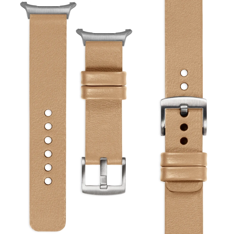 moVear Prestige S1 Skórzany pasek 22mm do Samsung Galaxy Watch Ultra | Cappuccino [rozmiary XS-XXL i klamra do wyboru]