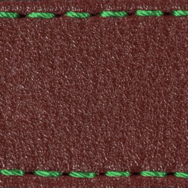 Pasek C1 19mm | Kasztanowy / Zielona nić | Części skórzane bez klamry