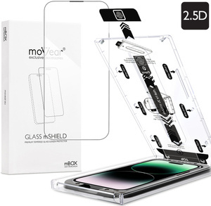 moVear mBOX GLASS mSHIELD 2.5D do Apple iPhone 14 Pro (6.1") (łatwy montaż)