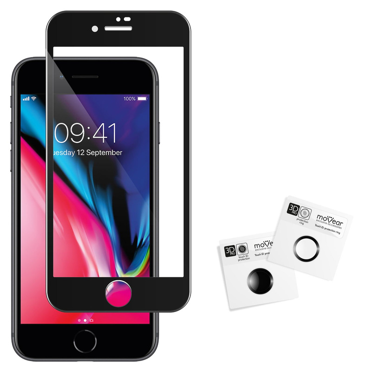 moVear GLASS mSHIELD 3D X-PRO na Apple iPhone 8 / 7 | Szkło Hartowane na Cały Ekran, 9H