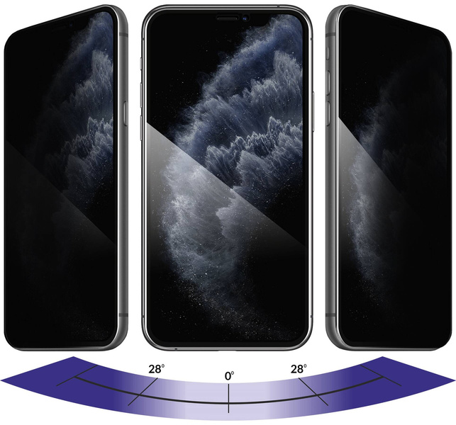2 szt. | moVear GLASS mSHIELD 3D PRO privacy do Apple iPhone 11 Pro / Xs / X (5.8") | (Prywatyzujące)