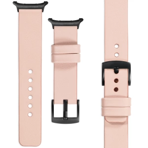 moVear Prestige S1 Skórzany pasek 24mm do Samsung Galaxy Watch Ultra | Różowy cielisty [rozmiary XS-XXL i klamra do wyboru]