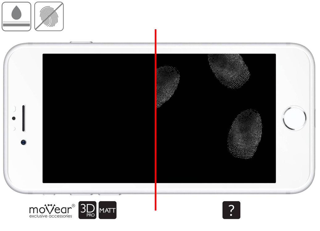 moVear GLASS mSHIELD 3D PRO MATT do Apple iPhone 6 Plus / 6s Plus (5.5") | (Antyrefleksyjne)
