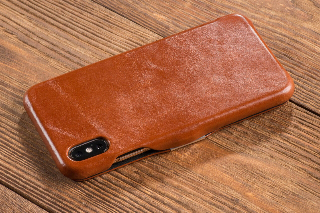 moVear flipSide C skórzane etui do Apple iPhone Xs MAX (6.5") | Skóra naturalna vintage (Brązowa)