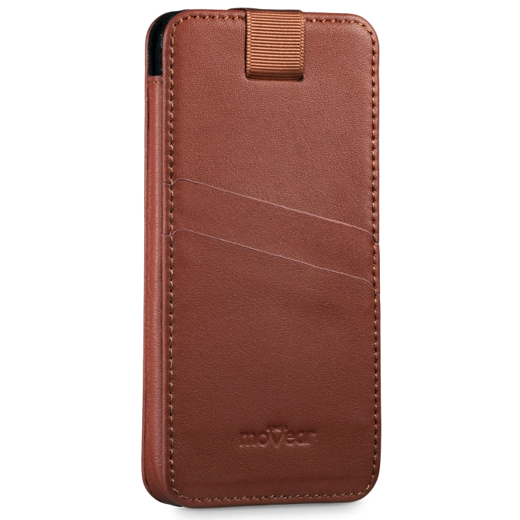 moVear pocketCase C+ skórzana wsuwka do Apple iPhone Air / 16/15/14 Plus, 13/12/11 Pro MAX, Xs MAX / 11 / XR / 8/7/6 Plus | Skóra naturalna nappa (Brązowa)