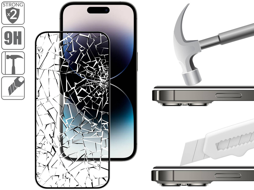 2 szt. | moVear GLASS mSHIELD 3D PRO-E do Apple iPhone 14 Pro (6.1") (kompatybilne z etui)