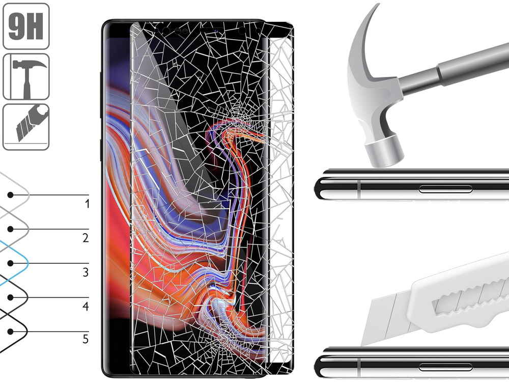 moVear GLASS mSHIELD 3D do Samsung Galaxy Note 9 (6.3") (na cały ekran)