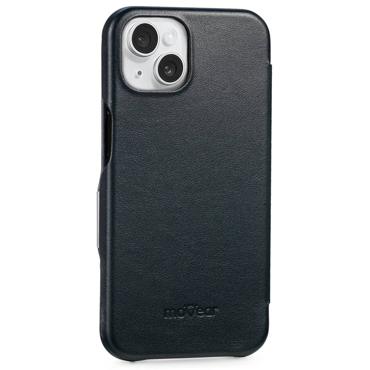 moVear flipSide C skórzane etui do Apple iPhone 13 (6.1") | Skóra naturalna gładka (Czarna)