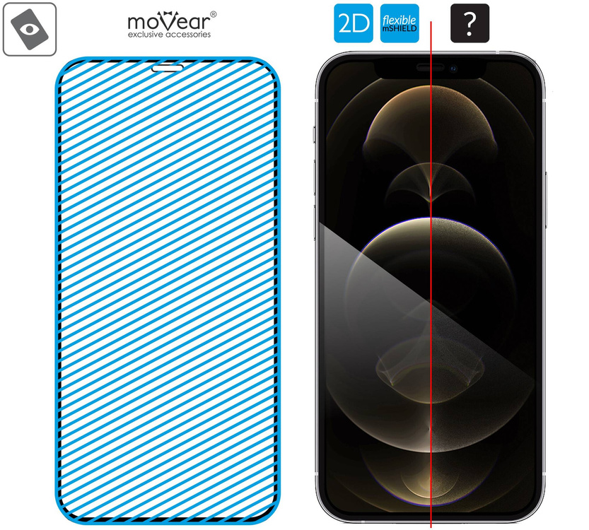 moVear flexible mSHIELD 2D do Apple iPhone 12 Pro Max (6.7"). Pancerne szkło hybrydowe.