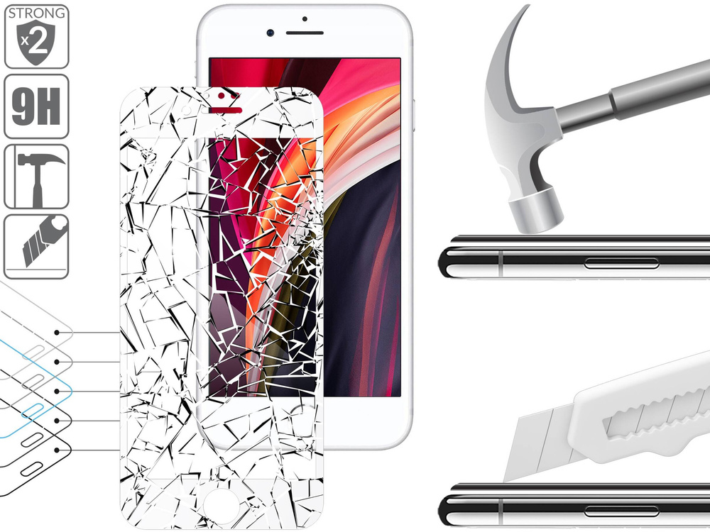 moVear GLASS mSHIELD 2.5D MAX do Apple iPhone 6s / 6 (4.7") (kompatybilne z etui)