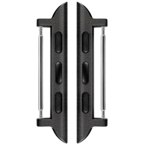 moVear | Adapter paska 22mm do Apple Watch 9/8/7/6/SE/5/4/3/2/1 (41/40/38mm) | Czarny Stal nierdzewna +PVD