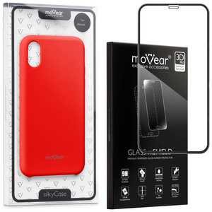 moVear silkyCase Etui + Szkło 3D PRO na Apple iPhone Xs / X