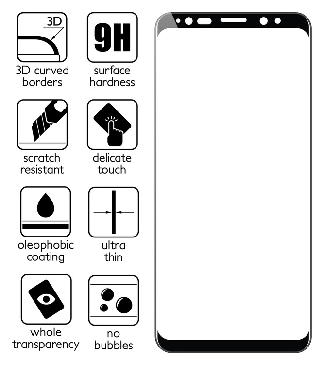 2 szt. | moVear GLASS mSHIELD 3D do Samsung Galaxy S9+ (Plus) (6.2") (na cały ekran)