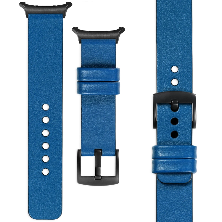 moVear Prestige S1 Skórzany pasek 24mm do Samsung Galaxy Watch Ultra | Niebieski [rozmiary XS-XXL i klamra do wyboru]