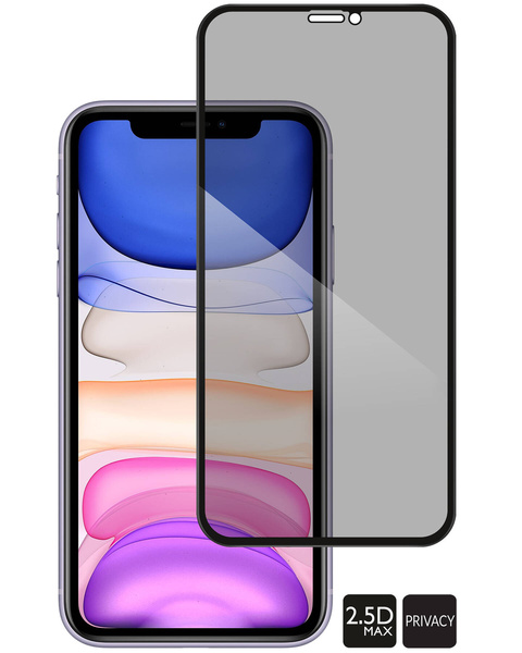 moVear GLASS mSHIELD 2.5D MAX privacy do Apple iPhone 11 / Xr (6.1") (Prywatyzujące, kompatybilne z etui)