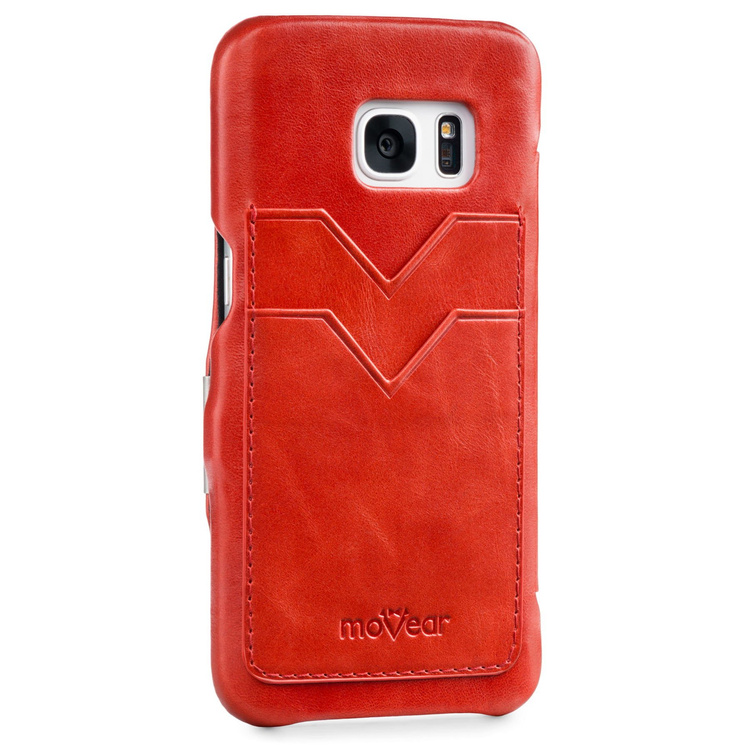 moVear flipSide C+ Skórzane Etui do Samsung Galaxy S7 | Skóra Vintage | Czerwony