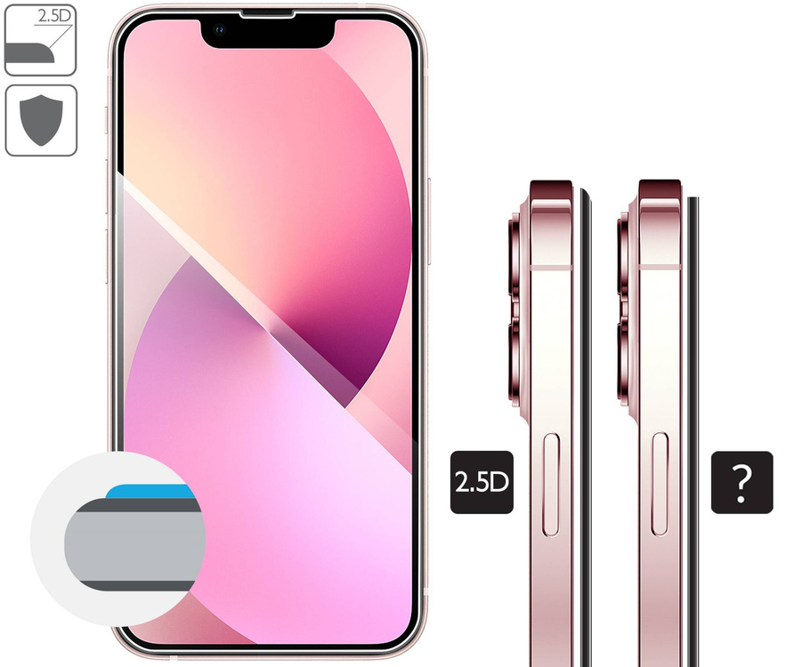 2 szt. | moVear GLASS mSHIELD 2.5D do Apple iPhone 13 Mini (5.4") (kompatybilne z etui)