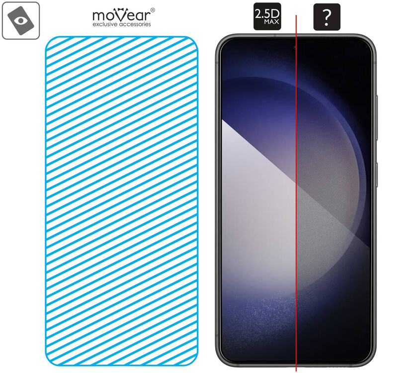 2 szt. | moVear GLASS mSHIELD 2.5D MAX do Samsung Galaxy S23 (6.1") (kompatybilne z etui)