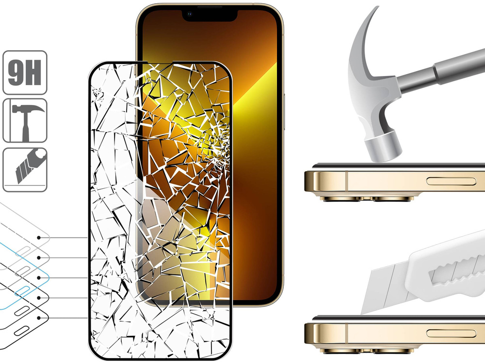 2 szt. | moVear mBOX GLASS mSHIELD 3D PRO do Apple iPhone 16e / 14 / 13 / 13 Pro (6.1") (łatwy montaż)