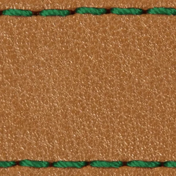 Podkładka W1 do paska 24mm | Jasnobrązowy / Ciemnozielona nić