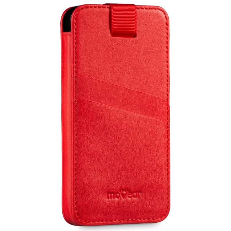 moVear pocketCase C+ skórzana wsuwka do Apple iPhone Air / 11 Pro MAX / Xs MAX / 11 / XR / 8/7/6 Plus | Skóra naturalna nappa (Czerwona)