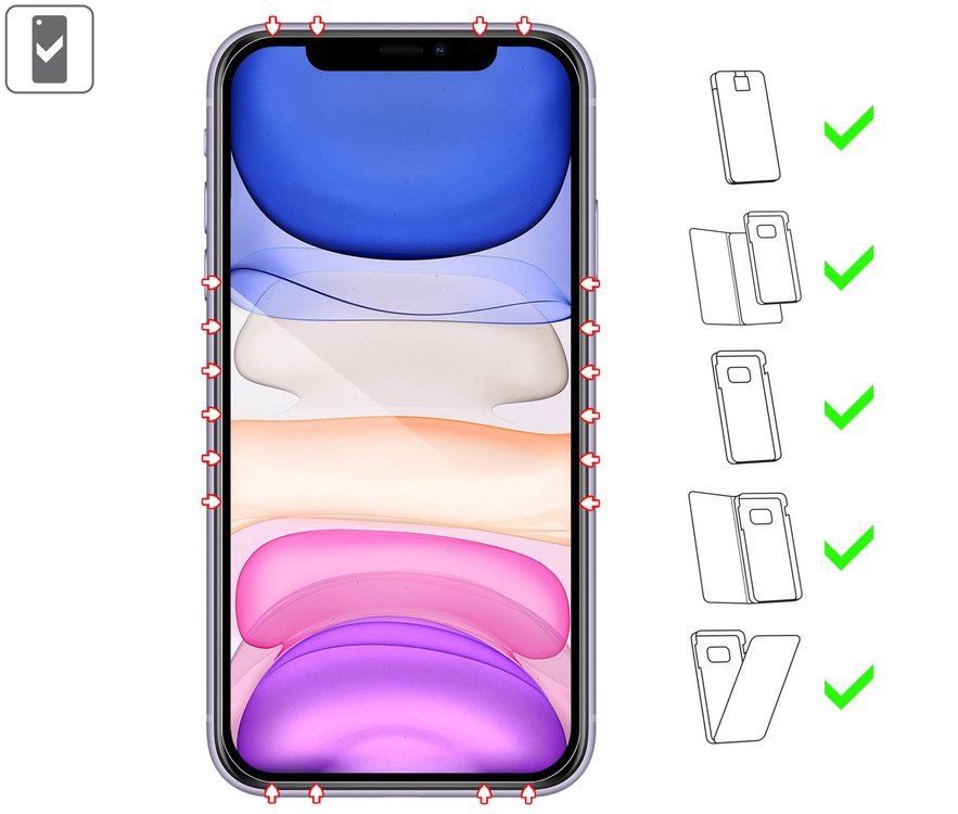 moVear GLASS mSHIELD 2.5D MAX do Apple iPhone 11 / Xr (6.1") (kompatybilne z etui)