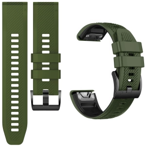 Pasek silikonowy SIL S1 do Garmin QuickFit 22mm (Fenix / Forerunner / Epix / Instinct / Enduro / Quatix / MARQ - 47/45mm) Khaki - moVear