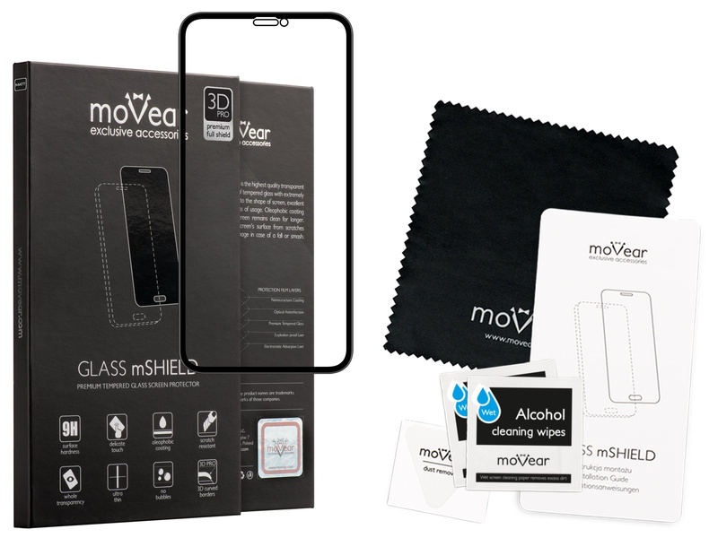 moVear GLASS mSHIELD 3D PRO MATT na iPhone Xs MAX | Matowe Szkło Hartowane na Cały Ekran, Antyrefleksyjne, 9H
