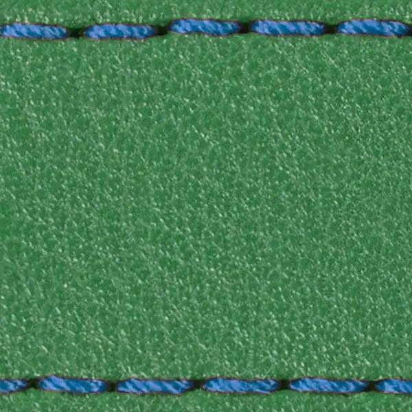 Pasek C1 19mm | Zielony / Niebieska nić | Części skórzane bez klamry