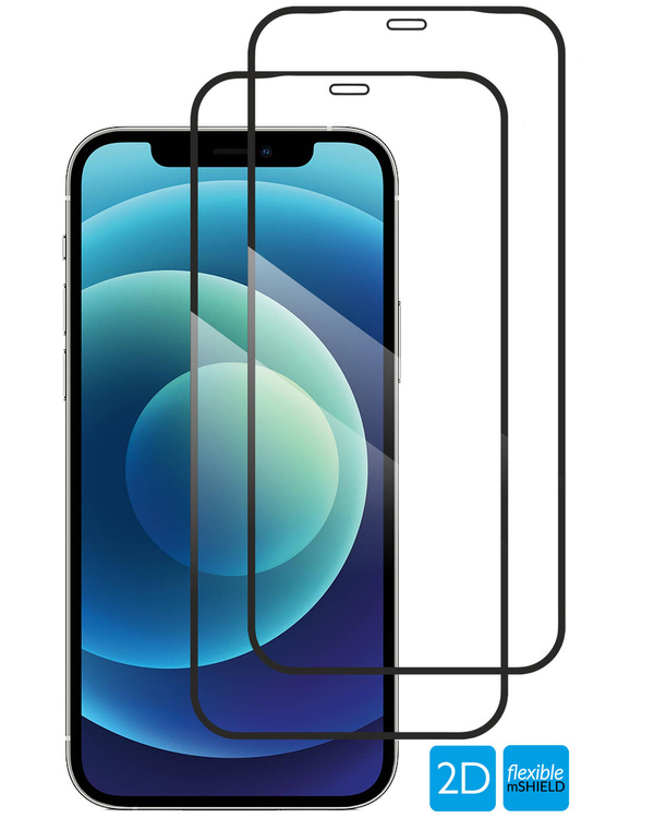 2 szt. | moVear flexible mSHIELD 2D do Apple iPhone 12 Pro / 12 (6.1"). Pancerne szkło hybrydowe.