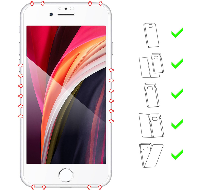 moVear GLASS mSHIELD 2.5D MAX do Apple iPhone 6s / 6 (4.7") (kompatybilne z etui)