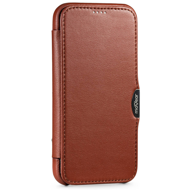 moVear flipSide C skórzane etui do Apple iPhone 12 Pro / 12 (6.1") | Skóra naturalna nappa (Brązowa)