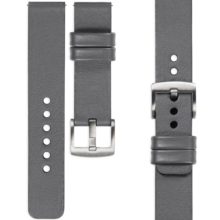 moVear Prestige S1 Skórzany pasek 19mm do zegarka | Szary [rozmiary XS-XXL i klamra do wyboru]