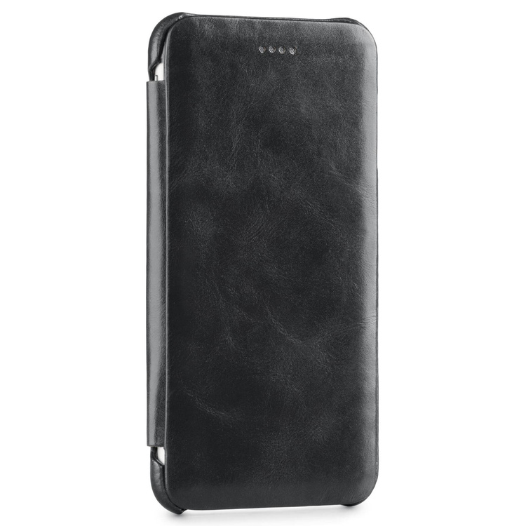 moVear flipSide S+ Skórzane Etui do Apple iPhone 8 Plus / 7 Plus | Skóra Vintage | Czarny