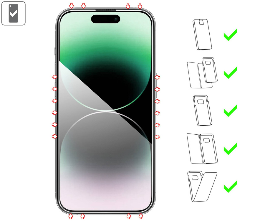 moVear mBOX GLASS mSHIELD 2.5D do Apple iPhone 14 Pro (6.1") (łatwy montaż)