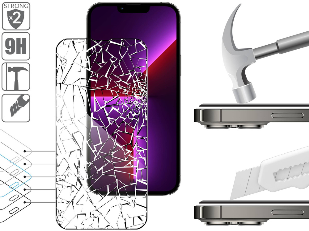 moVear GLASS mSHIELD 2.5D MAX do Apple iPhone 14 Plus / 13 Pro Max (6.7") (kompatybilne z etui)