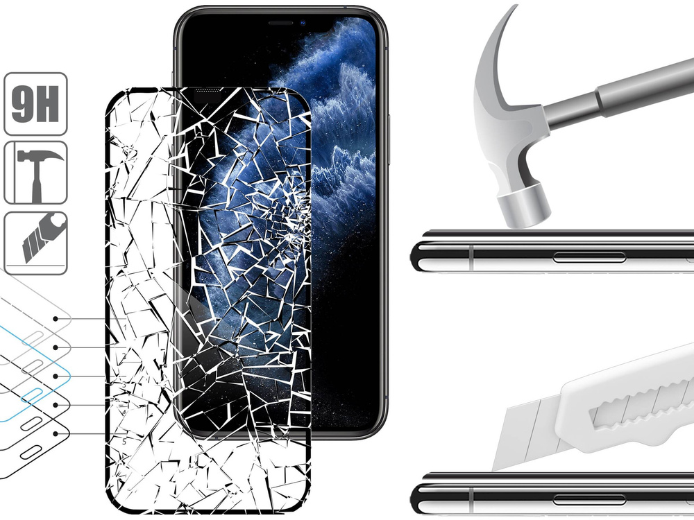 moVear mBOX GLASS mSHIELD 2.5D MAX do Apple iPhone 11 Pro / Xs / X (5.8") (łatwy montaż)